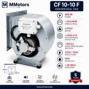 Центробежен двойнозасмукващ вентилатор MMotors CF 10-10 F 4P 1V, 600 W