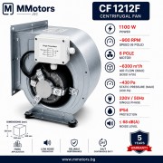 Центробежен двойнозасмукващ вентилатор MMotors CF 12-12 F 6P 1V, 1100 W