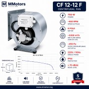 Центробежен двойнозасмукващ вентилатор MMotors CF 12-12 F 6P 1V, 750 W