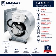 Центробежен двойнозасмукващ вентилатор MMotors CF 9-9 F 4P 1V, 550 W