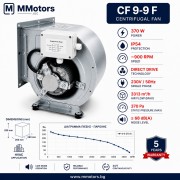 Центробежен двойнозасмукващ вентилатор MMotors CF 9-9 F 6P 1V, 370 W
