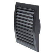 Вентилационна решетка със защитна мрежа, пластмаса Europlast ND12A 190x190mm, Ø125mm, антрацит