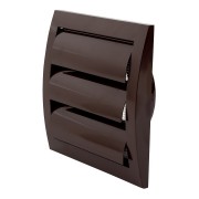Вентилационна решетка със защитна мрежа, пластмаса Europlast ND10ZB 148x153mm, Ø100 кафява