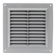 Вентилационна решетка със защитна мрежа, пластмаса Europlast VR1515P 150x150mm сива