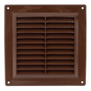 Вентилационна решетка със защитна мрежа, пластмасова Europlast VR1515 150x150mm кафява