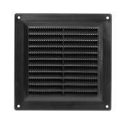 Вентилационна решетка със защитна мрежа, пластмаса Europlast VR1515M 150x150mm черна