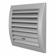 Вентилационна решетка със защитна мрежа, пластмаса Europlast ND10RS 148x153mm, Ø100 сребриста
